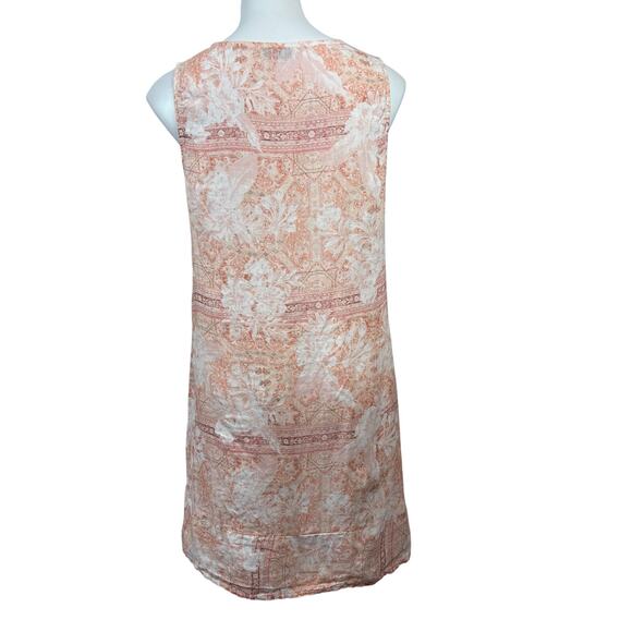 Terzo Millenio Linen Dress Sleeveless Size large Shift Split Neck - Picture 5 of 9